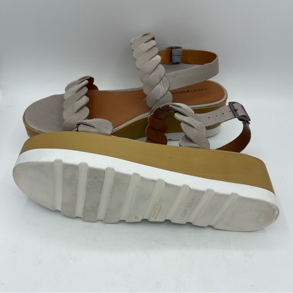 LUCKY BRAND VELLENORA PLATFORM SUEDE /leather SANDALS WOMENS SIZE 8.5 Buckle - Picture 4 of 6